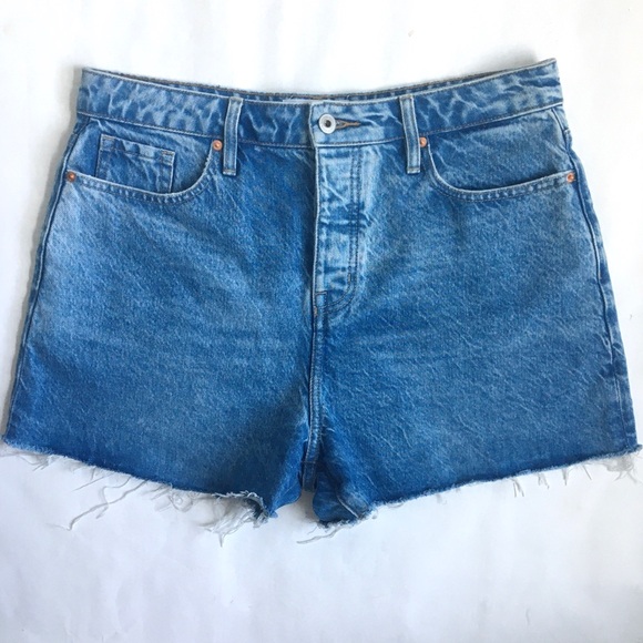 OUTLAND DENIM Annie High Rise Relaxed Former Blue Denim Jean Short Size 31 - Picture 1 of 17